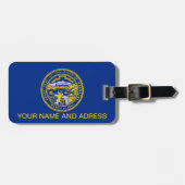 Bagagelabel met vlag van Nebraska, Verenigde State (Voorkant horizontaal)