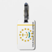 Bagagelabel met vlag van Rhode Island, VS (Achterkant verticaal)
