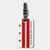 Bagagelabel met vlag van Washington DC, Verenigde  (Voorkant verticaal)
