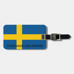 Bagagelabel met vlag van Zweden