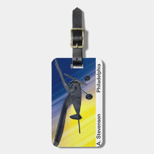 Bagagelabel - modelvliegtuig (Voorkant verticaal)