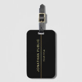 Bagagelabel Modern Black Gold Sjabloon legant (Voorkant (verticaal))