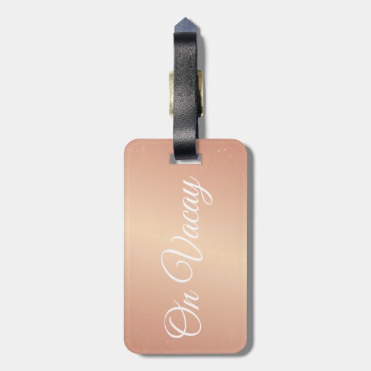 bagagelabel - op Vacay Roos Gold Confetti (Achterkant verticaal)