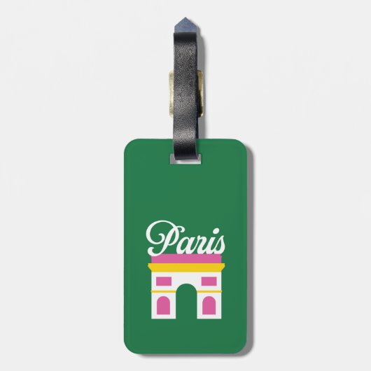 Bagagelabel Parijs (Achterkant verticaal)