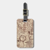 Bagagelabel  paspoortzegels (Voorkant verticaal)