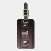 Bagagelabel retro tech vhs videocassette (Voorkant verticaal)