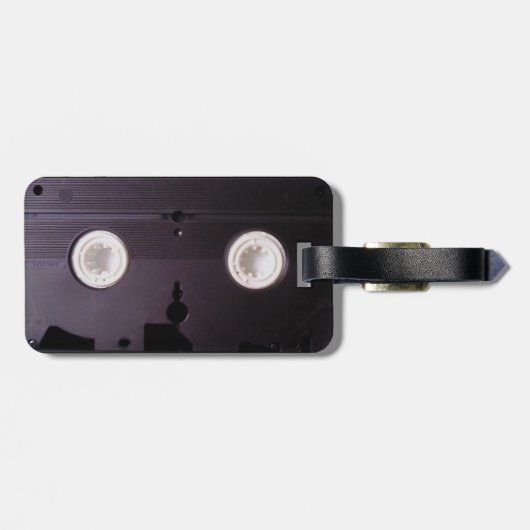 Bagagelabel retro tech vhs videocassette (Achterkant horizontaal)