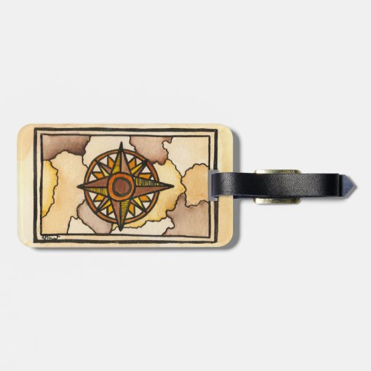 Bagagelabel Roos compass (Achterkant horizontaal)