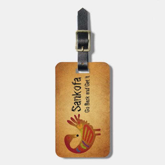 Bagagelabel Sankofa ~ Parchment (Voorkant verticaal)