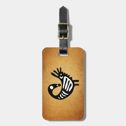 Bagagelabel Sankofa ~ Parchment/Black/White (Voorkant verticaal)