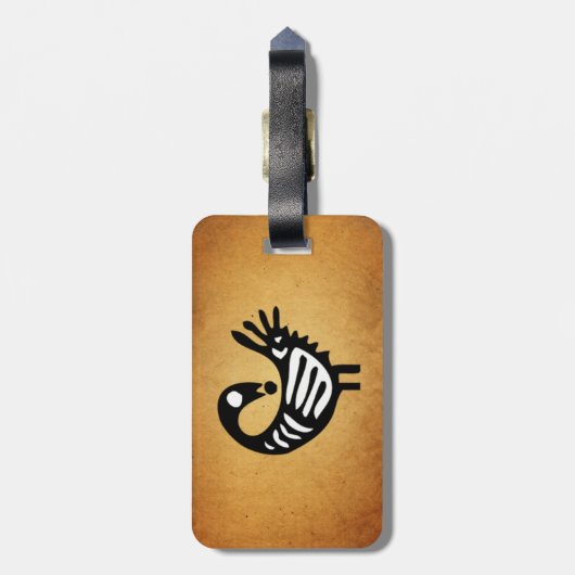 Bagagelabel Sankofa ~ Parchment/Black/White (Achterkant verticaal)