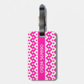 bagagelabel, Snoep roze geometrisch Bagagelabel (Achterkant verticaal)