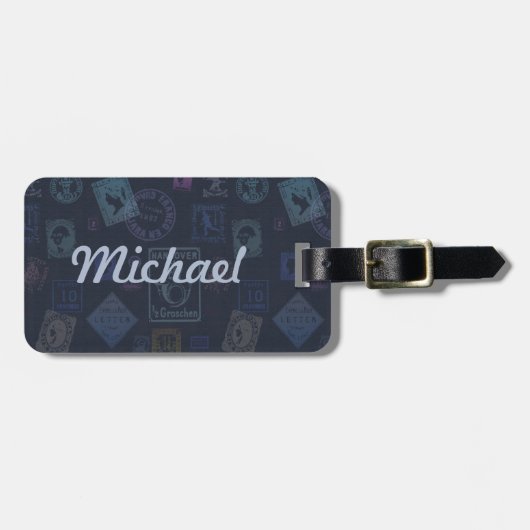  Bagagelabel stempel - Donker (Voorkant horizontaal)