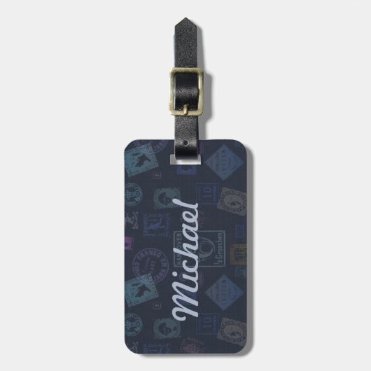  Bagagelabel stempel - Donker (Voorkant verticaal)