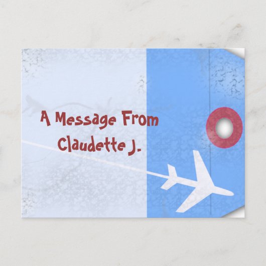 Bagagelabel stijl briefkaart (Voorkant)