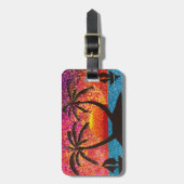 Bagagelabel - Tropisch eiland op zonsondergang (Voorkant verticaal)