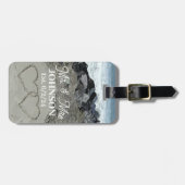 Bagagelabel - Twee harten in het zand (Voorkant horizontaal)