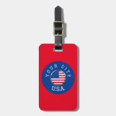 Bagagelabel - USA gepersonaliseerd - Voeg plaatsna (Voorkant verticaal)