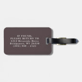 Bagagelabel van bijtende monogram (Achterkant horizontaal)