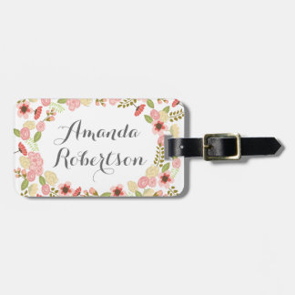 Bagagelabel van botanische bloemen