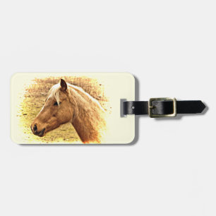 Bagagelabel van bruine paarden