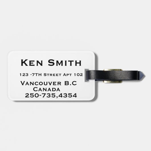 bagagelabel van Canada (Achterkant horizontaal)