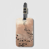 Bagagelabel van de abstracte Muzieknoten (Voorkant (verticaal))