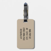 Bagagelabel van de kattenliefhebber, gepersonalise (Achterkant verticaal)