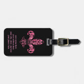 Bagagelabel van de lis roze (Voorkant horizontaal)