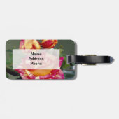 Bagagelabel van gele roze rozen (Achterkant horizontaal)