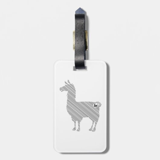 Bagagelabel van gestreept Llama (Achterkant verticaal)