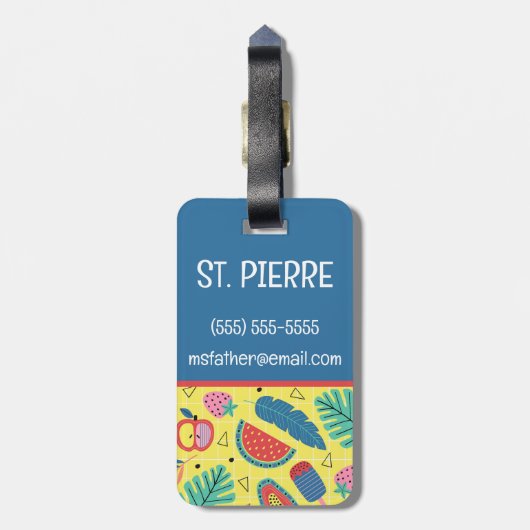 Bagagelabel van het Initiaal van het Kind van het  (Achterkant verticaal)