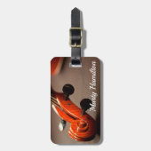 Bagagelabel van het muziekinstrument Cello of Viol (Voorkant verticaal)