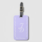 Bagagelabel van lavendel met monogram (Voorkant (verticaal))