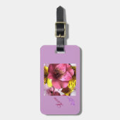 Bagagelabel van liefde en bloemen met lederen riem (Voorkant verticaal)