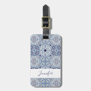 Bagagelabel van mediterrane tegels