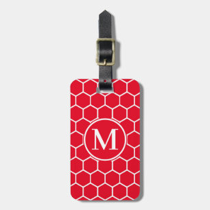 Bagagelabel van Monogram RF Red Honeycomb