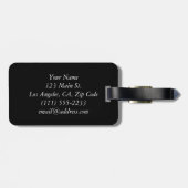 Bagagelabel van mousserende monogram met lederriem (Achterkant horizontaal)