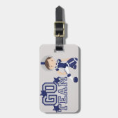 Bagagelabel van Navy en Gray Football, personalise (Voorkant verticaal)