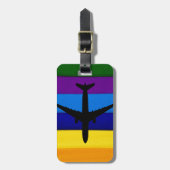 Bagagelabel van regenboogfelstrips (Voorkant verticaal)
