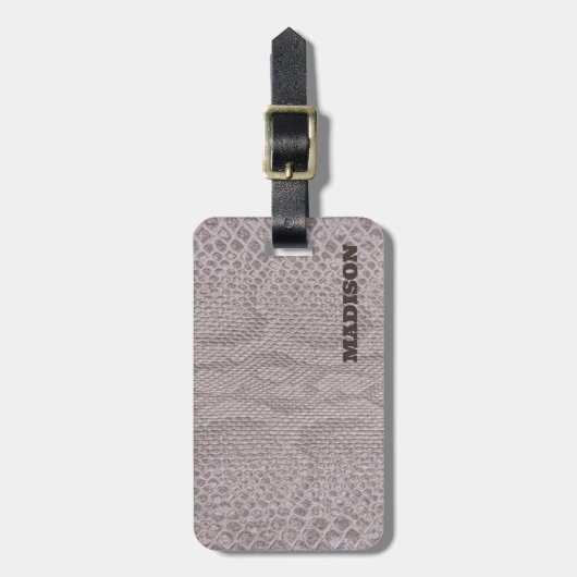 Bagagelabel van Snakeskin Beige Pattern (Voorkant verticaal)