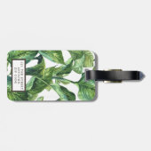 bagagelabel van tropische palmbladeren (Achterkant horizontaal)