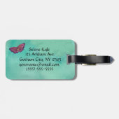 Bagagelabel van vlinder (Achterkant horizontaal)