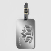 Bagagelabel van zilverlotusbloem (Voorkant (verticaal))