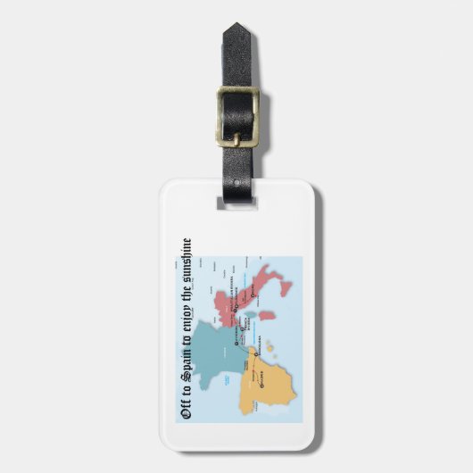 Bagagelabel voor persoonlijk reizen - Naar Spanje  (Voorkant verticaal)