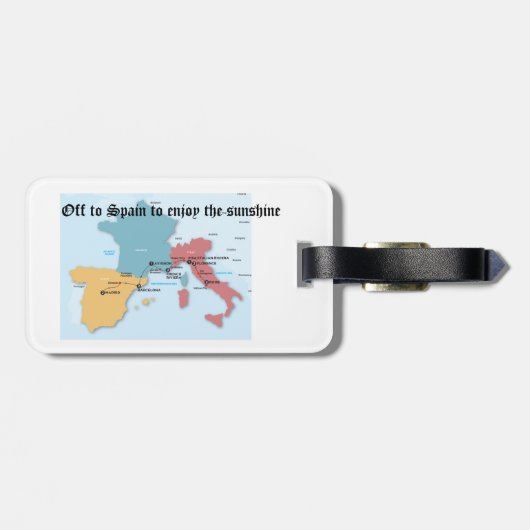 Bagagelabel voor persoonlijk reizen - Naar Spanje  (Achterkant horizontaal)