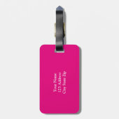 Bagagelabel voor persoonlijk roze reizen voor vrou (Achterkant verticaal)