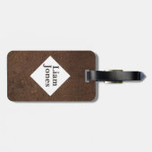 Bagagelabel voor persoonlijk tan-leder (Achterkant horizontaal)