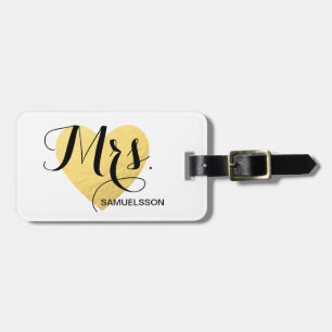 Bagagelabel voor reizen van mevrouw chic goudhar