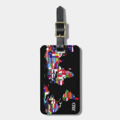 Bagagelabel wereldvlaggen (Voorkant verticaal)